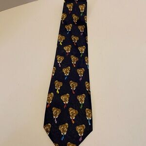 Blue Teddy Bear Suit Neck Tie Wearing Different Colored Ties - Fun! Renaissance